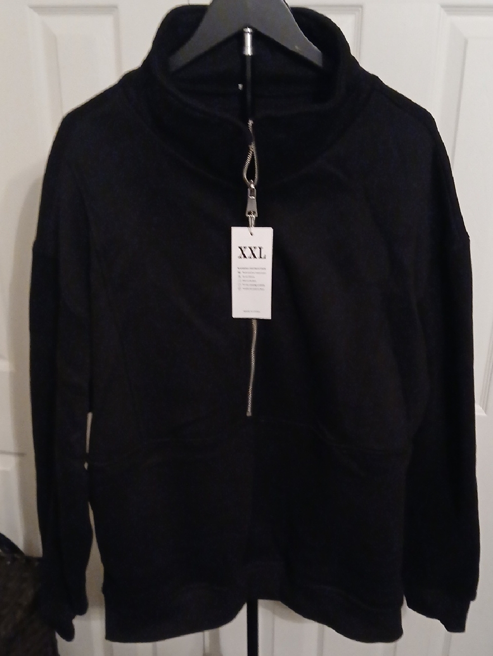 Women's 2 Pc  Black Half-Zip Sweater Set XXL